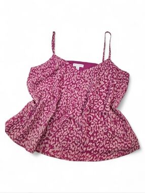 Leith Pink Animal Print Swing Tank, Women's Size Small